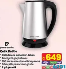 PİERRE CARDİN ÇELİK KETTLE / SU ISITICI PİERRE CARDİN ÇELİK KETTLE / SU ISITICI